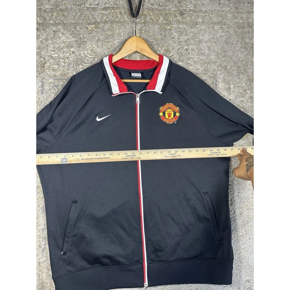 VTG Nike Manchester United 2012-13 Track Jacket Mens 2XL Black Red White